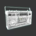 Vintage Headphone Speaker Boombox With Cassette Player FM Radio Digital Display And Sound Wave