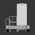 Portable Toilet Trailer With Double Compartments Handrails And Wheels