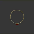 Golden Decorative Tiara With Red Gemstone And Geometric Metal Frame