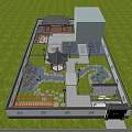 Traditional Courtyard Garden Design With Pavilion Pond Stone Path And Green Plants