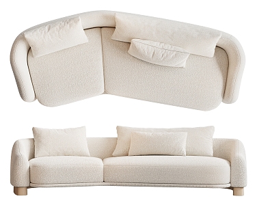 Modern three-seat sofa HESSENTIA 3d model