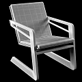 Stylish Leisure Chair With Yellow Cushion And Black Metal Frame Design Details