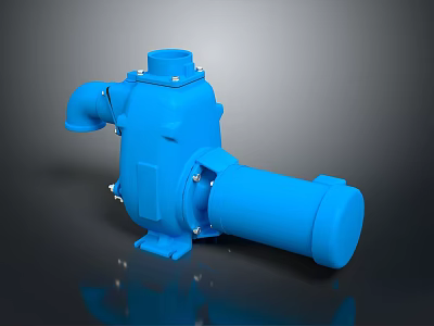 Blue Industrial Pump With Electric Motor And Sturdy Construction Design 3d model