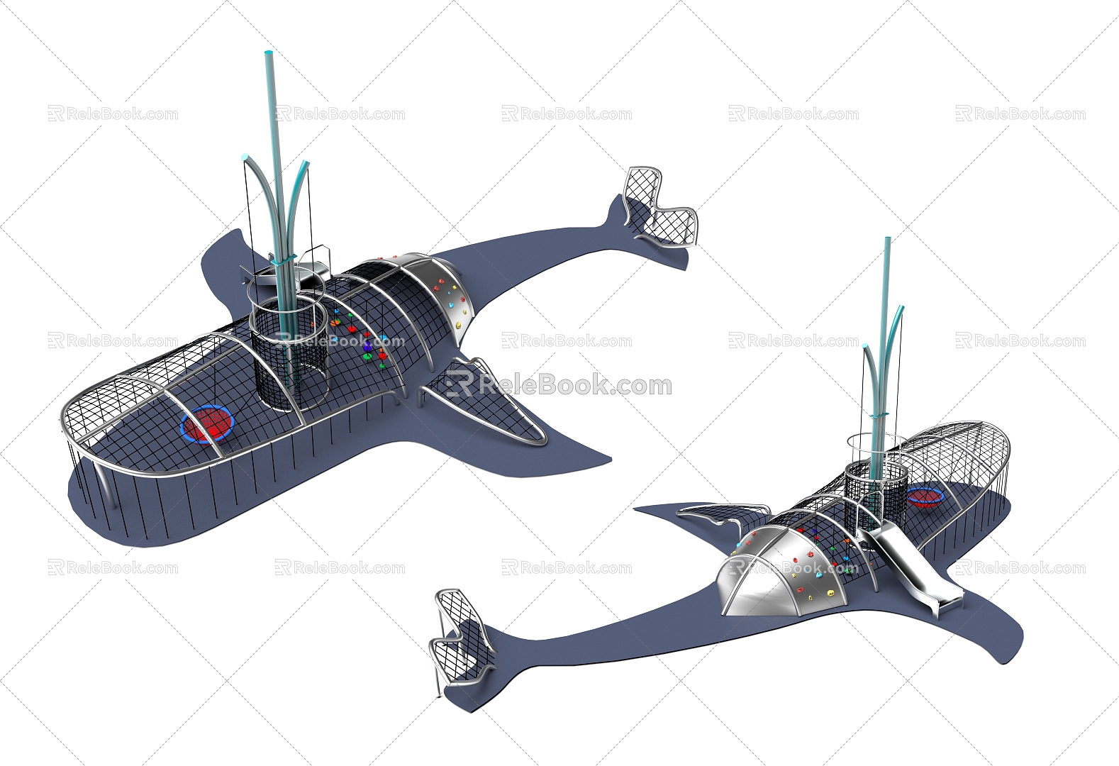 Whale Park Non-standard Features Expansion Park Crawl Amusement Park Children's Park Amusement Sparks 3d model