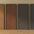 Modern Wooden and Gray Swing Doors with Simple Design for Home Interior 3d model