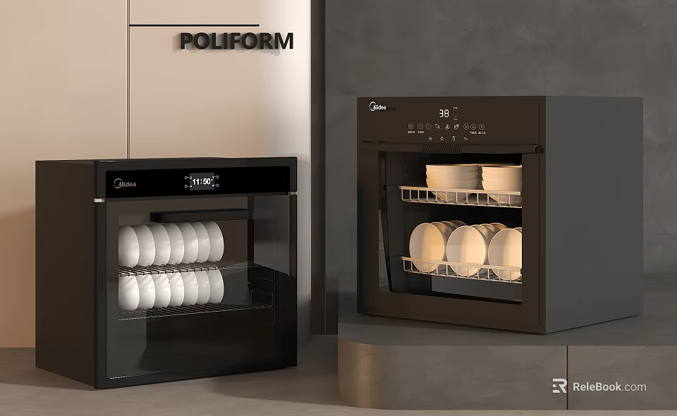 Midea Kitchen Appliances For Dish Storage And 3d model 