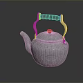 Shiny Silver Teapot With Black Handle On Smooth Reflective Surface 3d model