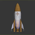 Stunning Gold And Silver Rocket Model With Intricate Design And Stable Base 3d model