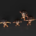 Cartoon Dwarf Characters 3D Models With Different Poses And Expressive Faces 3d model