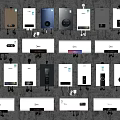 Various Styles Of Wall Mounted Water Heaters As Daily Electrical Appliances