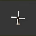 Handmade Paper Windmill Model With White Blades Brown Body And Stable Stand