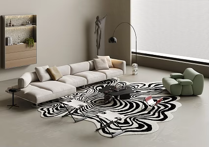 Modern Minimalist Multi-Person Sofa Casual Sofa Straight Sofa Coffee Table Single Person Sofa minotti Sofa 3d model