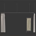 Modern Fabric Partition Curtains And Mobile Room Divider Screen For Space Separation 3d model