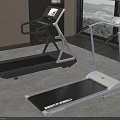 Two Modern Treadmills As Home Gym Fitness Equipment With Digital Screens