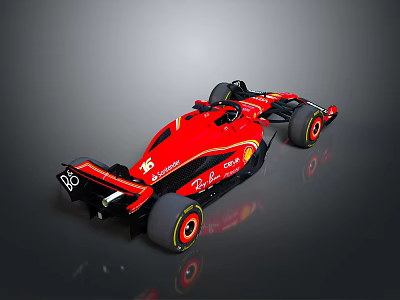 Shiny Red Ferrari Race Car Featuring Sleek Aerodynamic Design And Racing Tires 3d model