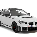 White BMW Sports Car With Black Trim And Red Brake Calipers