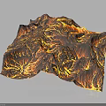 3D Rendered Volcanic Terrain Featuring Fractured Surface And Molten Lava Textures