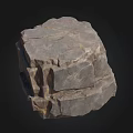 Gray Stacked Stone Structure With Natural Rock Texture And Geometric Shape On Dark Background 3d model