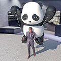 Giant Inflatable Panda Figure For Outdoor Promotional Event