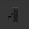 Elegant Black And White Piano Musical Instrument With Artistic Decorative Design And Wooden Stool
