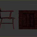 Dark Red Wooden Desk with Green Top and Matching Chair Featuring Drawers and Classic Design