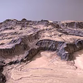 Detailed Terrain Model With Mountain Ranges Valley Formations And Sandy Textures 3d model