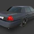 Dark Gray Sedan Car Front View With Headlights And Wheels 3d model