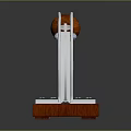Manual Garlic Press With Wooden Base Metal Lever And Wooden Handle