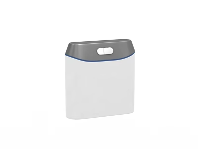 Modern Bathroom Accessory With White Body Gray Top And Blue Button 3d model