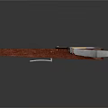 Crafted Detailed Traditional Crossbow With Wooden Stock And Metal Bow Parts