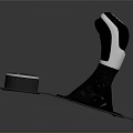 Modern Automotive Gear Shift Lever With Black White Design And Textured Knob On Base