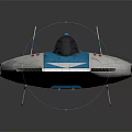 Futuristic Cosmic Spaceship Design with Blue White Color Scheme Wings Cockpit And Thrusters
