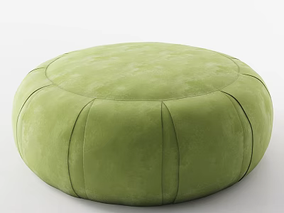 Soft Comfortable Green Round Cushion Soft Fabric Home Living Room Decorative Seating Accessory 3d model