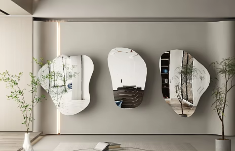 Modern Mirror Dressing Mirror Art Mirror Alien Mirror Floor Mirror Irregular Mirror Full-length Mirror 3d model