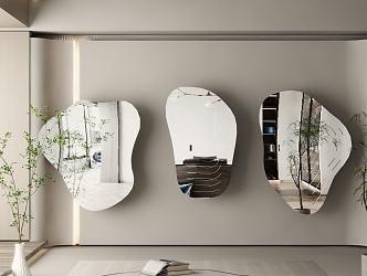 Modern Mirror Dressing Mirror Art Mirror Alien Mirror Floor Mirror Irregular Mirror Full-length Mirror 3d model