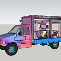 Colorful Open Bed Truck With Computer Toys And Storage Boxes Inside