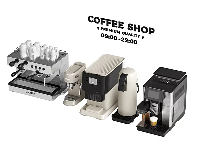 Premium Quality Coffee Shop Kitchen Appliances Including Espresso Machines And Makers 3d model