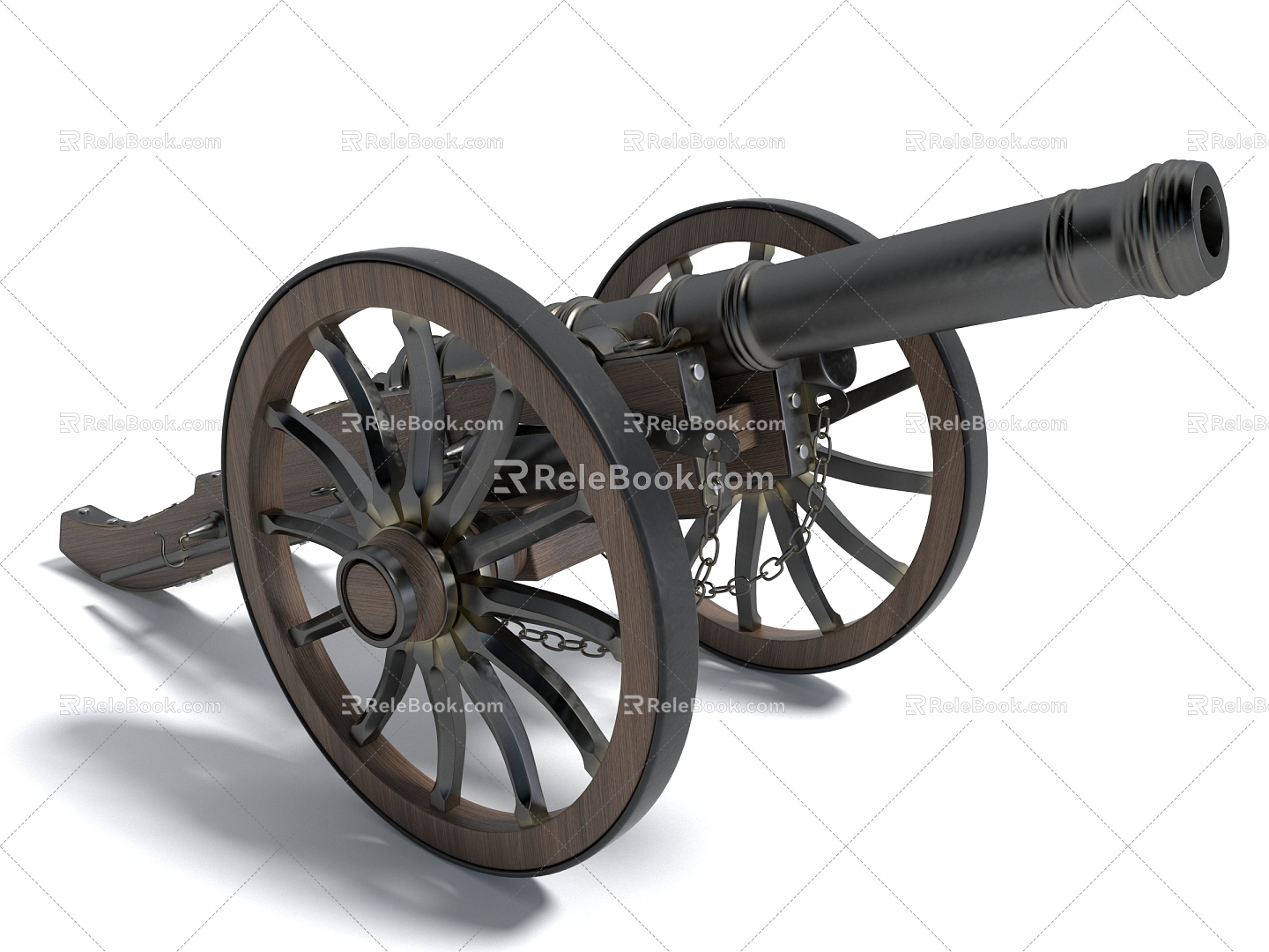 Chinese style weapons, artillery, military equipment, artillery 3d model