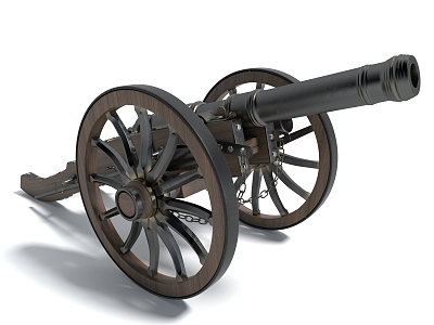 Chinese style weapons, artillery, military equipment, artillery 3d model