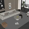 Modern Living Room Interior With White Sofa Coffee Table Set And Area Rug