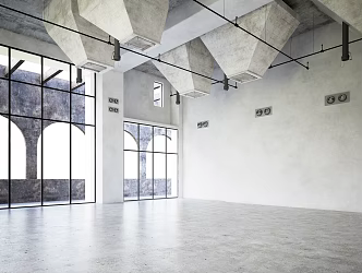 INDUSTRIAL LOFT BUILDING SPACE 3d model