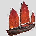 Retro sailing ship cartoon ship 3d model