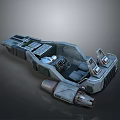 Sci Fi Vehicle Interior With Control Panels Seats And Engine Design 3d model