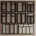 Various Styles Of Modern Casement Windows With Black Frames And Glass Panels