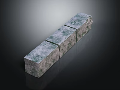 Gray Green Textured Stone Blocks With Stacked Structure And Natural Surface 3d model