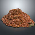 Natural Brown And Green Debris Pile With Crushed Texture On Gray Background