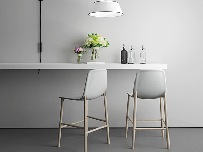 Nordic Table and Chair Combination Bar Chair model