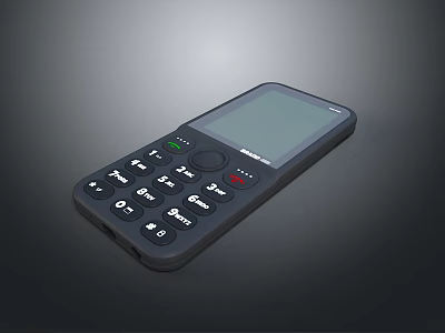 Classic Feature Phone With Physical Keypad And LCD Screen 3d model