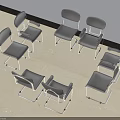 Modern Gray Leisure Chairs With Metal Frame For Minimalist Living Space