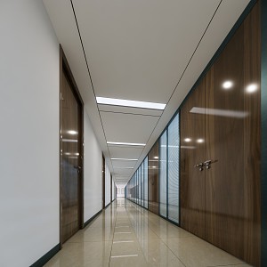 Modern Aisle Office Corridor 3d model